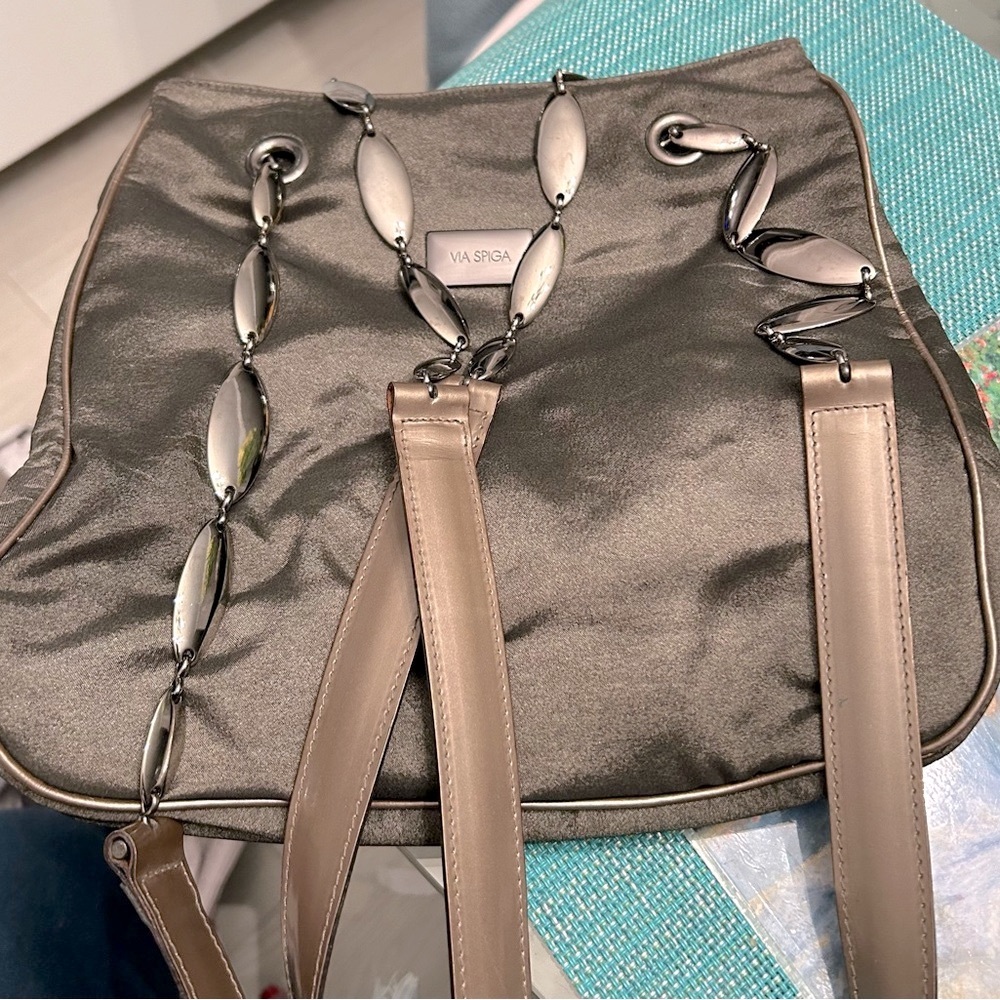 Via Spiga silver grey, expandable shoulder bag